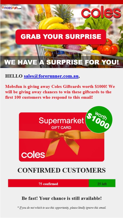 Cole gift card scam