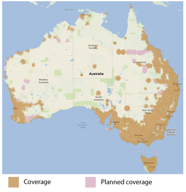 wireless technology Australia map