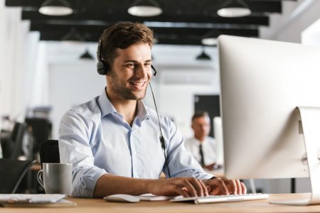 Male providing tech support - Call the Forerunner Team in Adelaide for IT and computer support, phone systems and web design